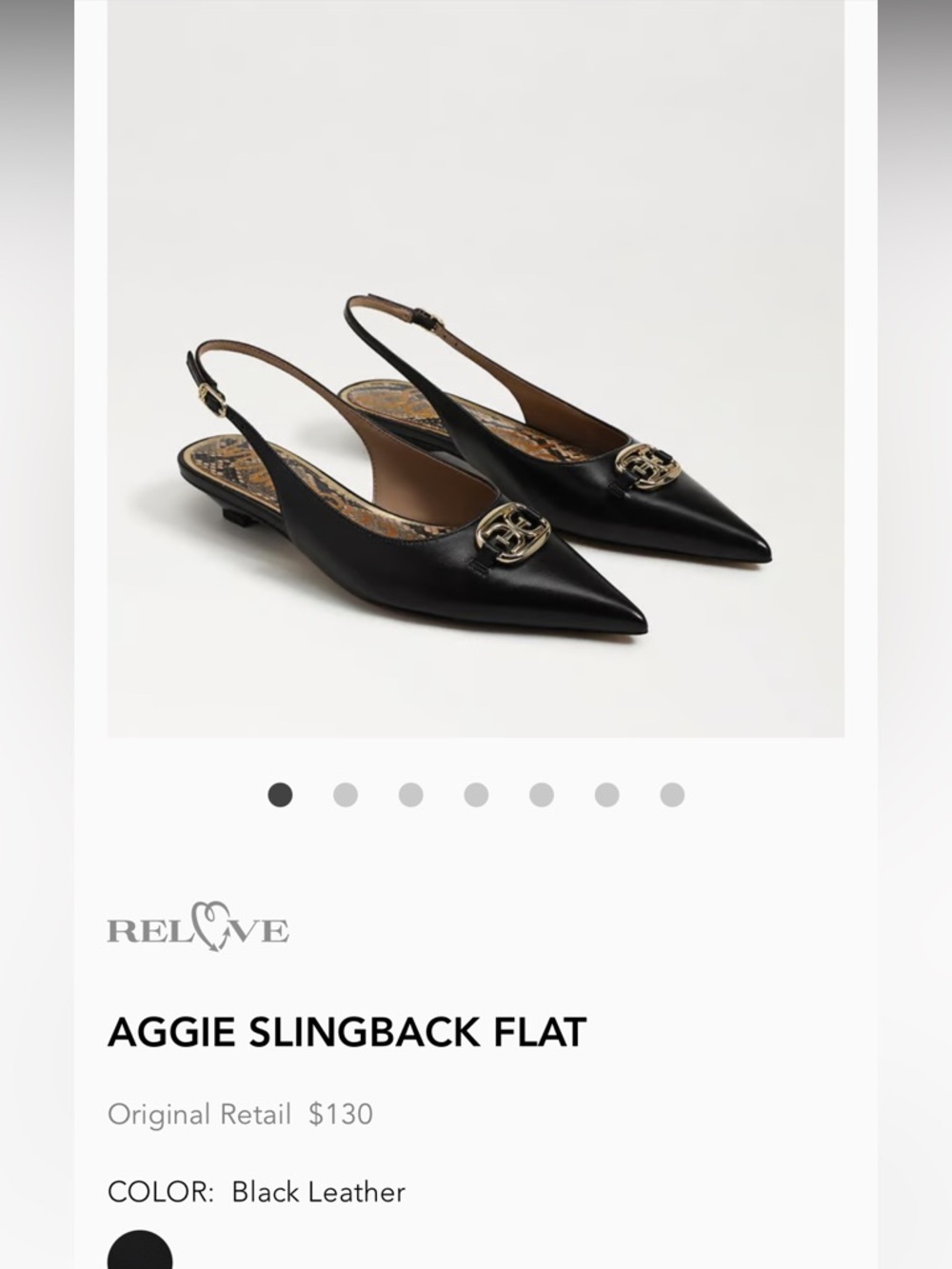 Aggie Black Leather Slingback Flats- Sam Edelman